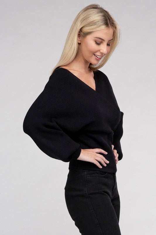 Cross Wrap Pullover Sweater