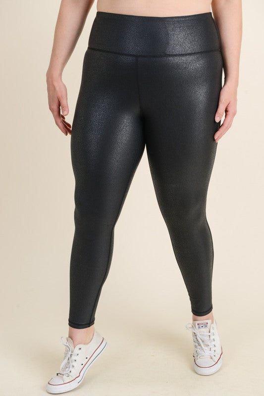 Plus Foil High Waist Leggings