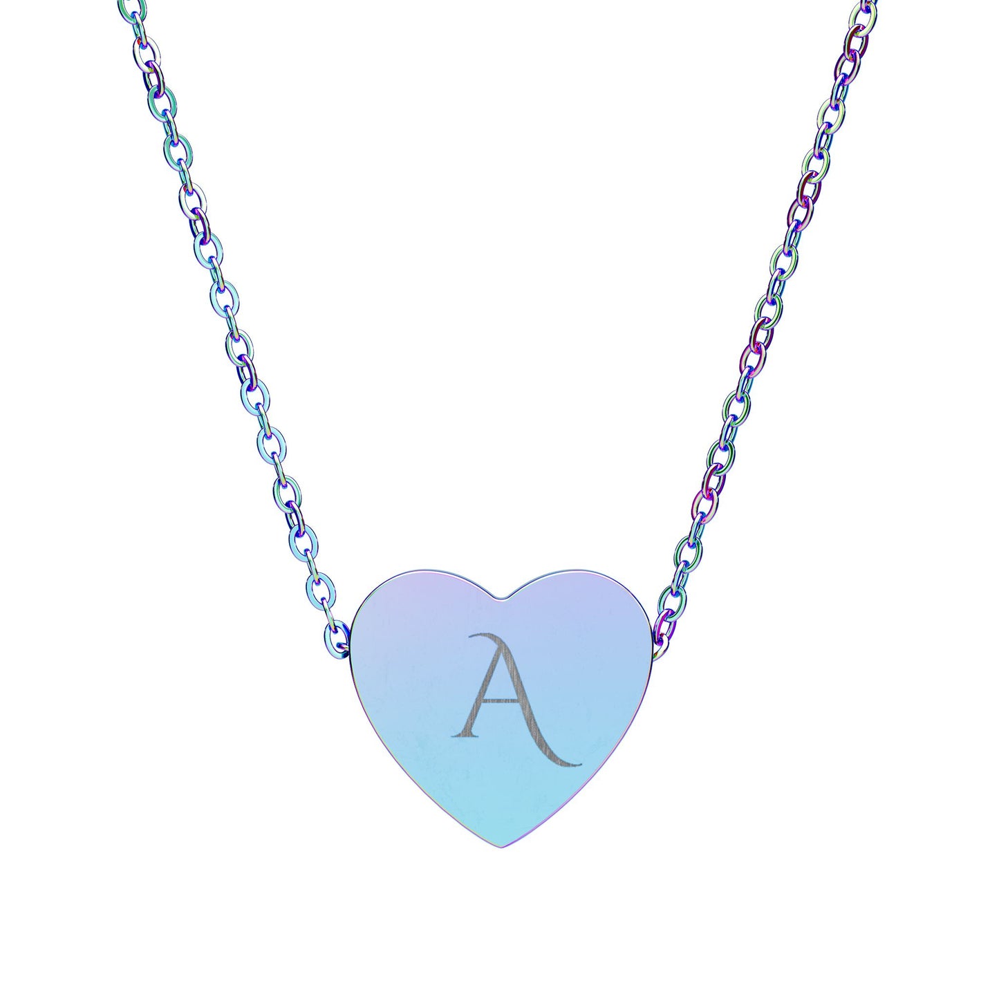 Engravable Heart Necklace — Personalized Silver or Black Pendant