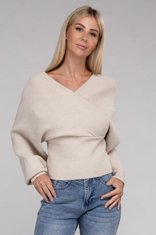 Cross Wrap Pullover Sweater