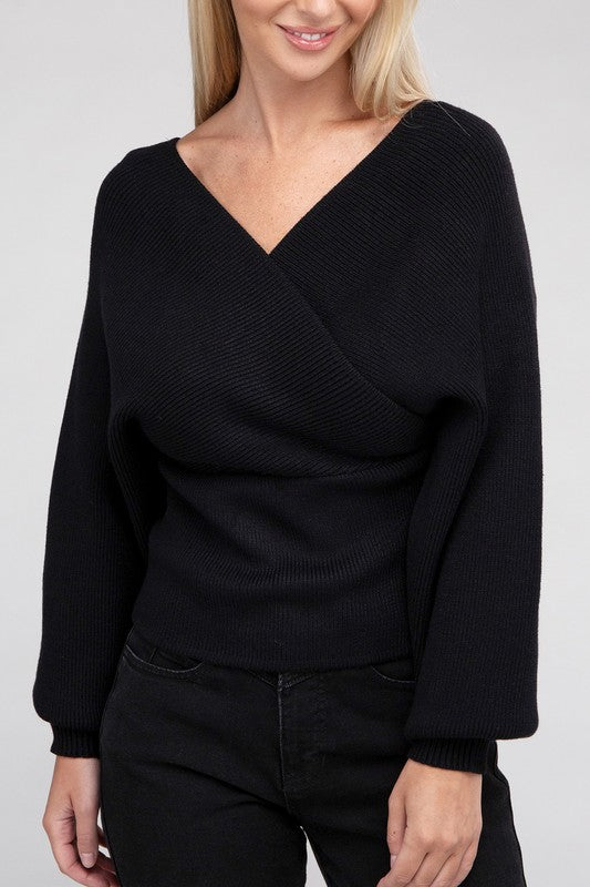 Cross Wrap Pullover Sweater