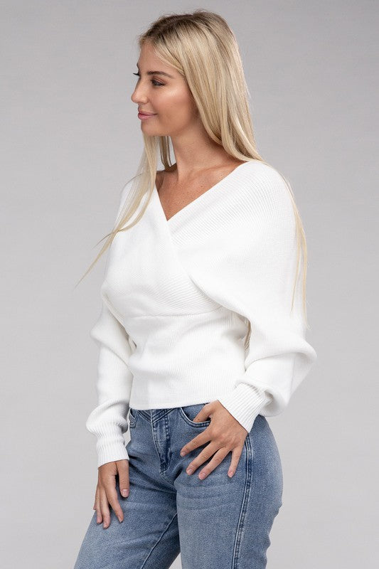 Cross Wrap Pullover Sweater