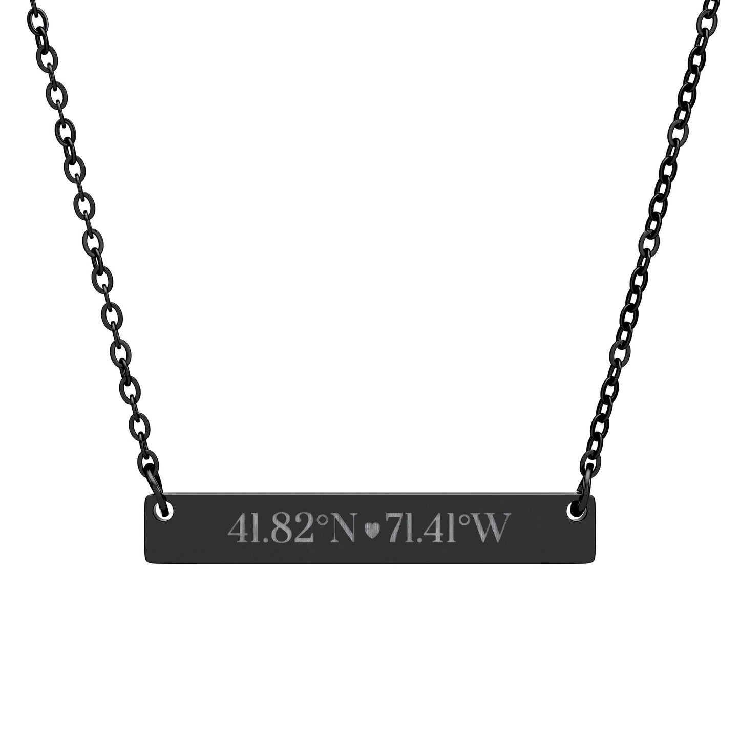 Engravable Coordinate Horizontal Bar Necklace