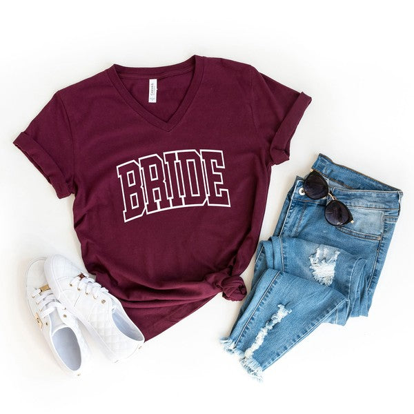 Varsity Bride Graphic V-Neck Tee