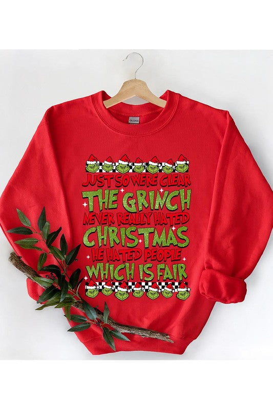 Grinch Hated People Unisex Fleece Sweatshirt