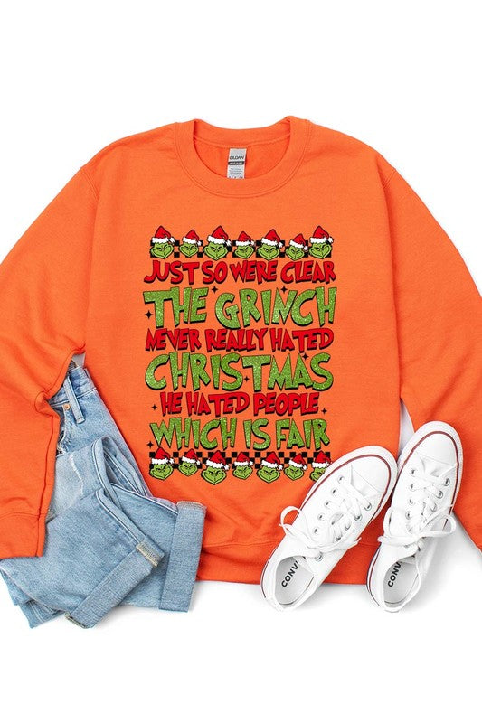 Grinch Hated People Unisex Fleece Sweatshirt
