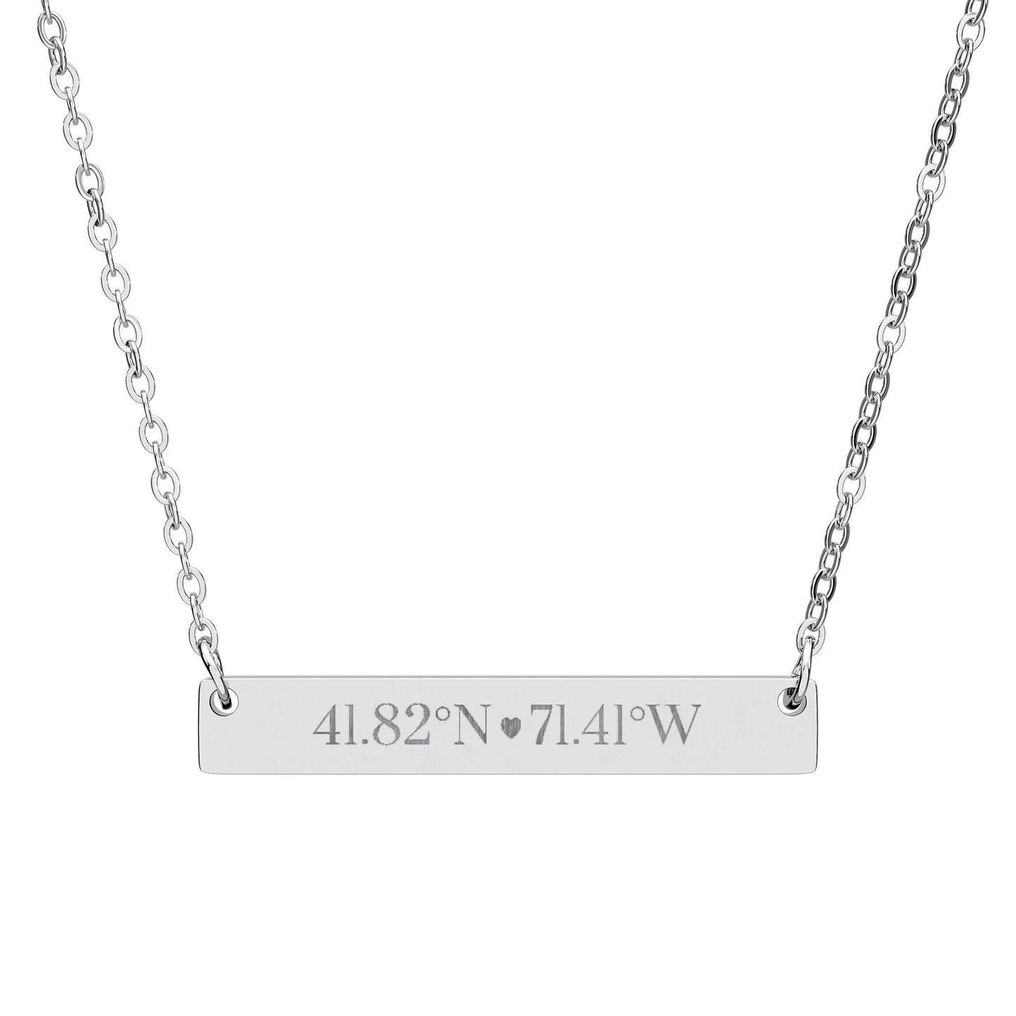 Engravable Coordinate Horizontal Bar Necklace