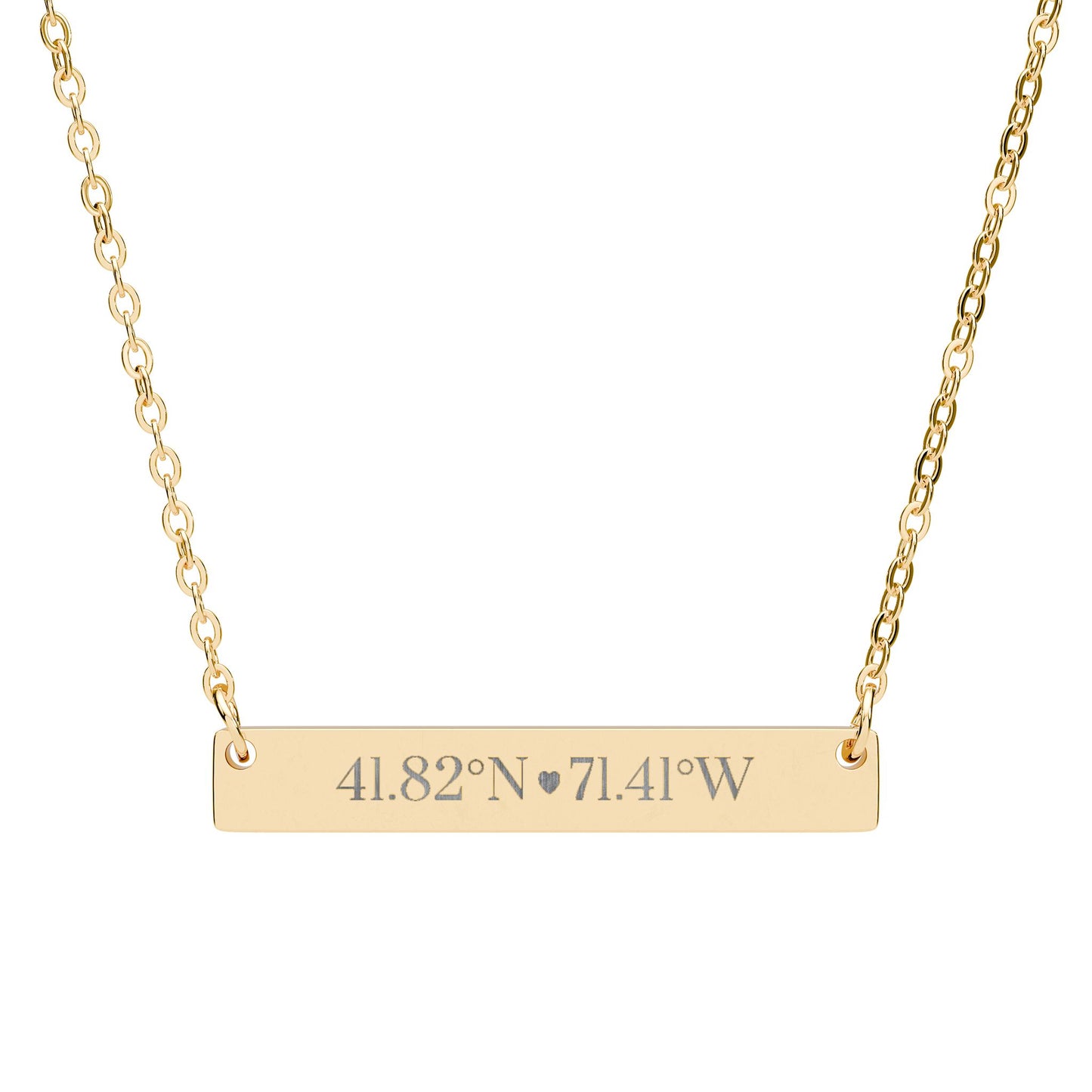 Engravable Coordinate Horizontal Bar Necklace