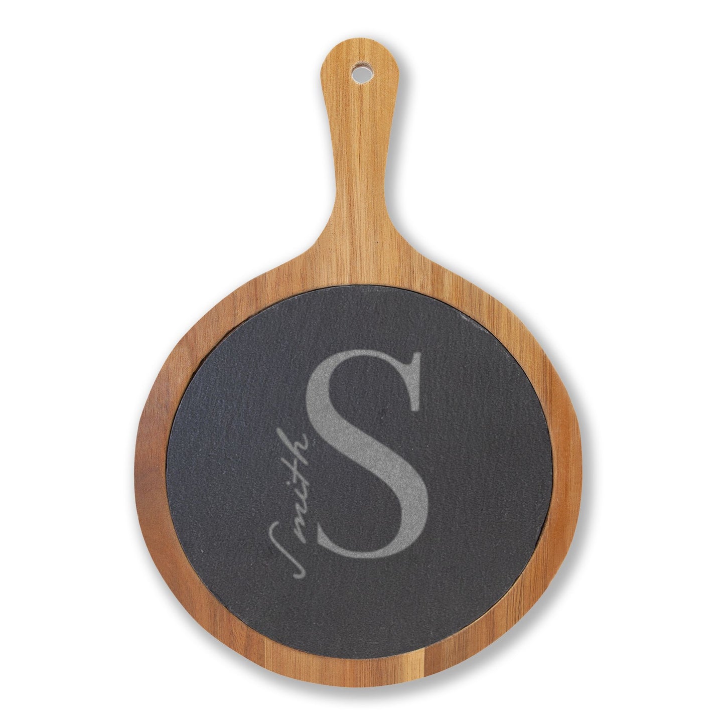 Engraved Personalized Charcuterie Board with Slate Insert & Cheese Tools