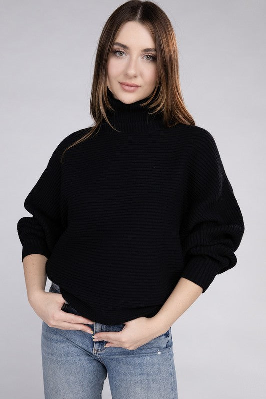 Dolman Sleeve Turtleneck Sweater
